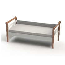 Cama Baba Julia Carolina Baby Branco/Amadeirado Cama Baba Julia Carolina Baby Branco/Amadeirado