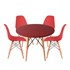 Conjunto de Mesa Redonda com 4 Cadeira Eames Eiffel Vermelho