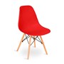 Conjunto de Mesa Redonda Preta com 4 Cadeira Eames Eiffel Vermelha