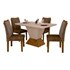 Conjunto de Sala de Jantar Mesa com 4 Cadeiras Larissa Leifer Imbuia/Off White/Animale Capuccino