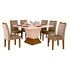 Conjunto de Sala de Jantar Mesa com 6 Cadeiras Larissa Leifer Imbuia/Off White/Animale Capuccino