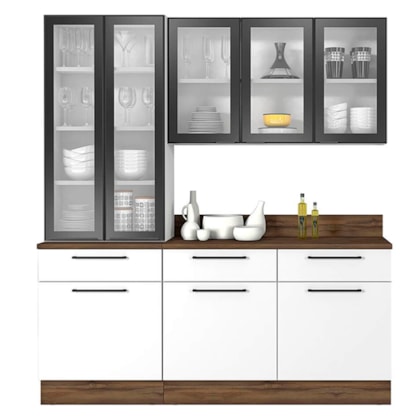 images Armarios De Cozinha Modulados Itatiaia cozinha modulada 4 pecas 5 vidros exclusive itatiaia branco matte