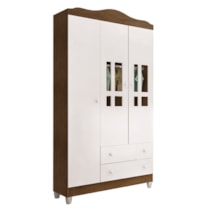 Guarda Roupa 3 Portas Ariel Carolina Baby Branco/Amadeirado Guarda Roupa 3 Portas Ariel Carolina Baby Branco/Amadeirado