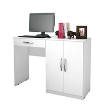 Mesa Escrivaninha com Armário Link Benetil Móveis Branco